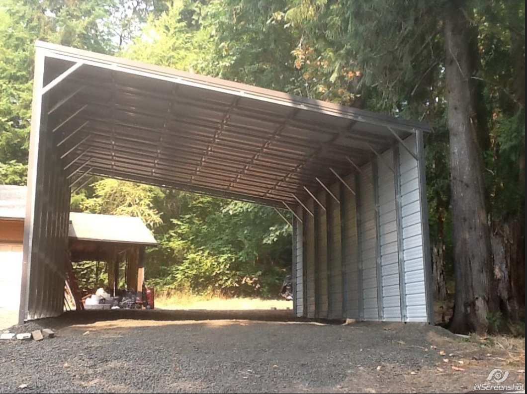 Custom 18ft wide metal building from Steel and Stud, engineered with engineered roof and side panels