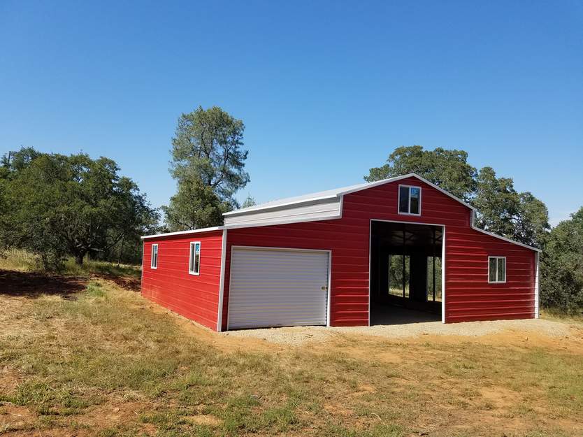 42x31 connected metal barn