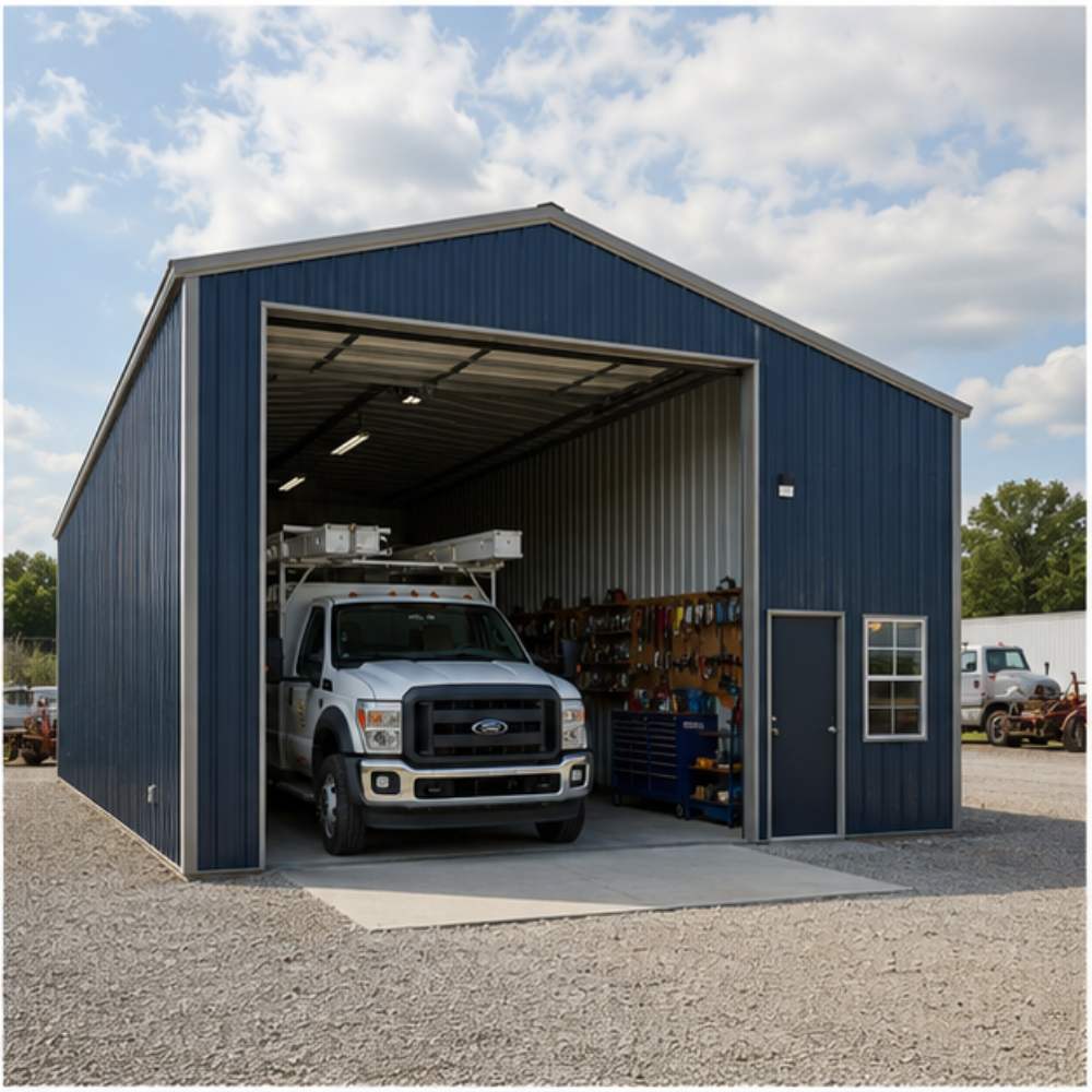 workshop drive through bay + seasonal storage
