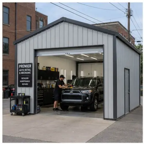 25×45 Two-Bay Auto Shop with Lift Clearance Metal Building Kit
