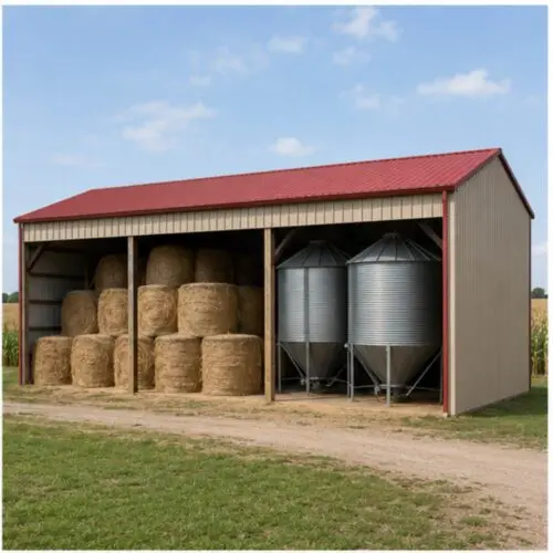 10×20 Hay Equipment Run In Shed