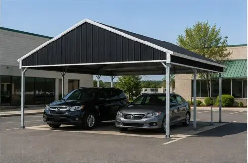 Standard Metal Carports - 24 x 25 x 7 (Vertical Roof)