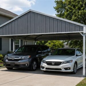 Standard Metal Carports - 24 x 25 x 7 (Vertical Roof)