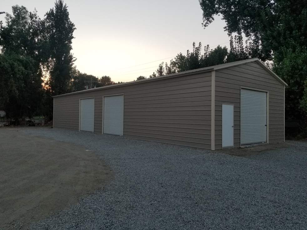 Professionally installed 25×76×12 metal building by Steel and Stud