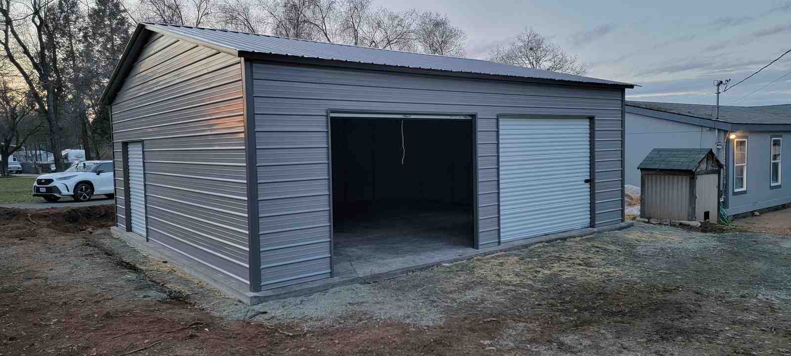 Metal building project by Steel and Stud — 28×30×10 featuring engineered roof and side panels