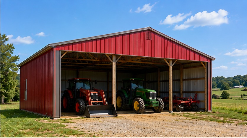 equipment and hay barn + seasonal storage
