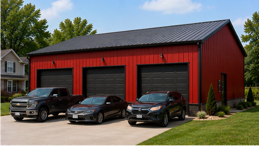 three-car detached garage + seasonal storage