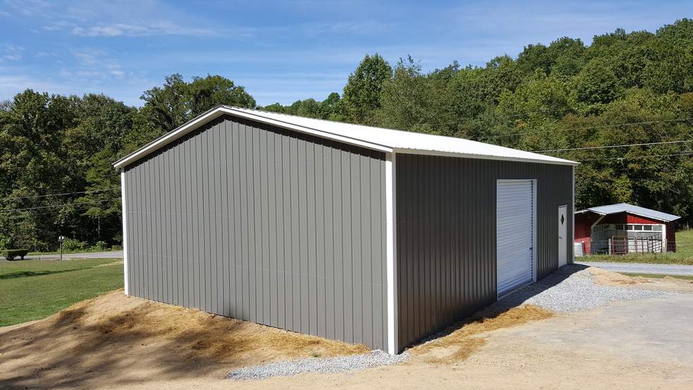 Steel and Stud Metal building install — 30×35×12, Maryland
