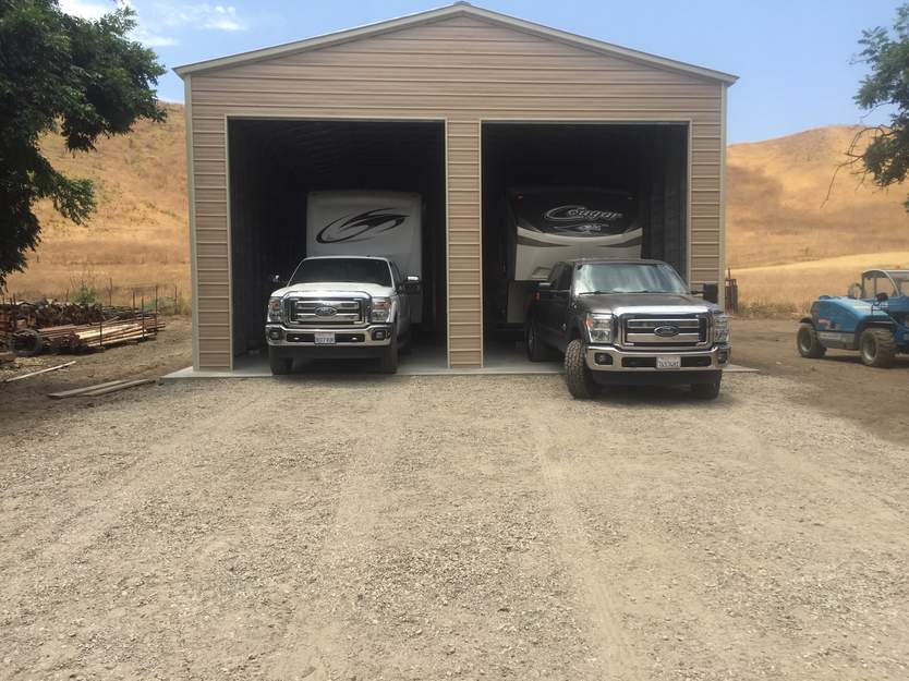 Real Steel and Stud install: 30×46×16 metal building with engineered roof and side panels