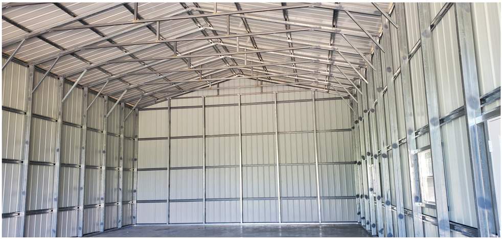 Professionally installed 30×50×16 metal building by Steel and Stud
