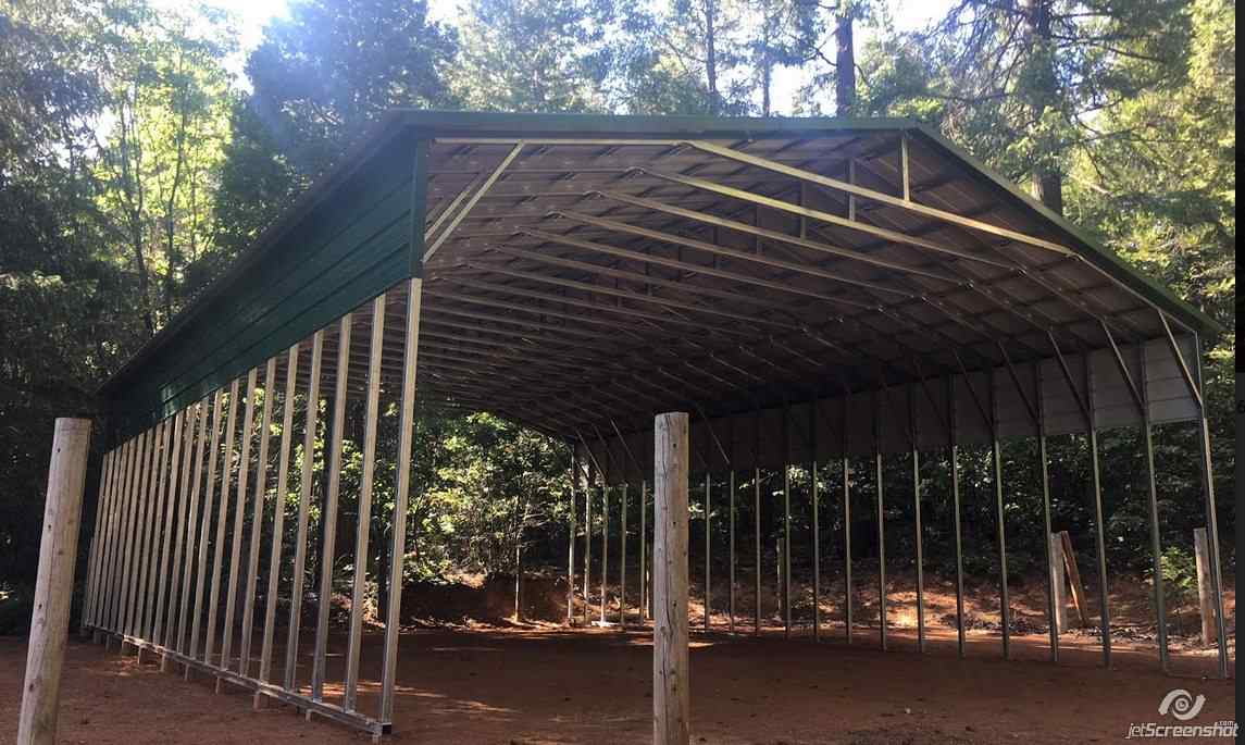 30×51×12 metal building installed by Steel and Stud — engineered roof and side panels
