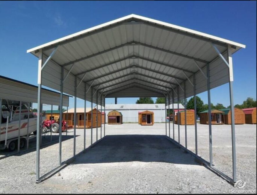 A-frame horizontal roof carport