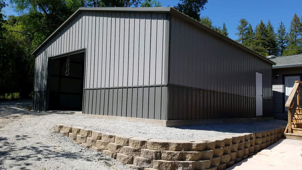 28×31×9 custom metal building, factory-direct from Steel and Stud, Maryland — interior buildout view