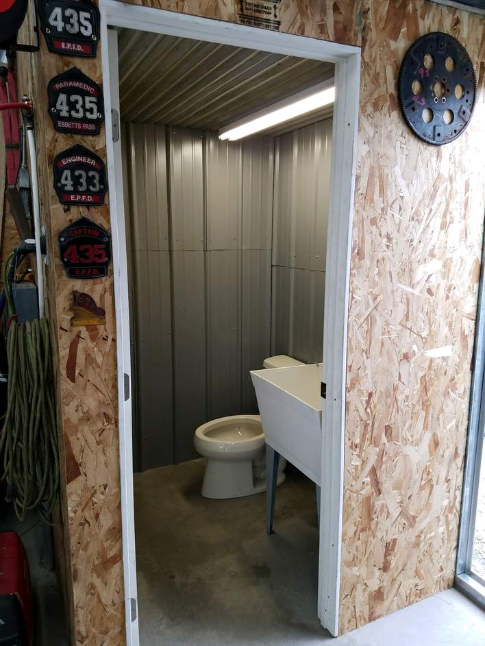 Steel and Stud customer install — 28×31×9 metal building, Maryland, engineered roof and side panels — interior buildout view