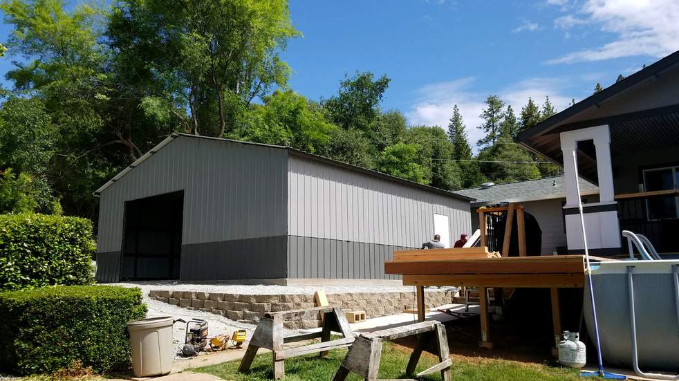 28×31×9 metal building built and erected by Steel and Stud crews, Maryland — interior buildout view