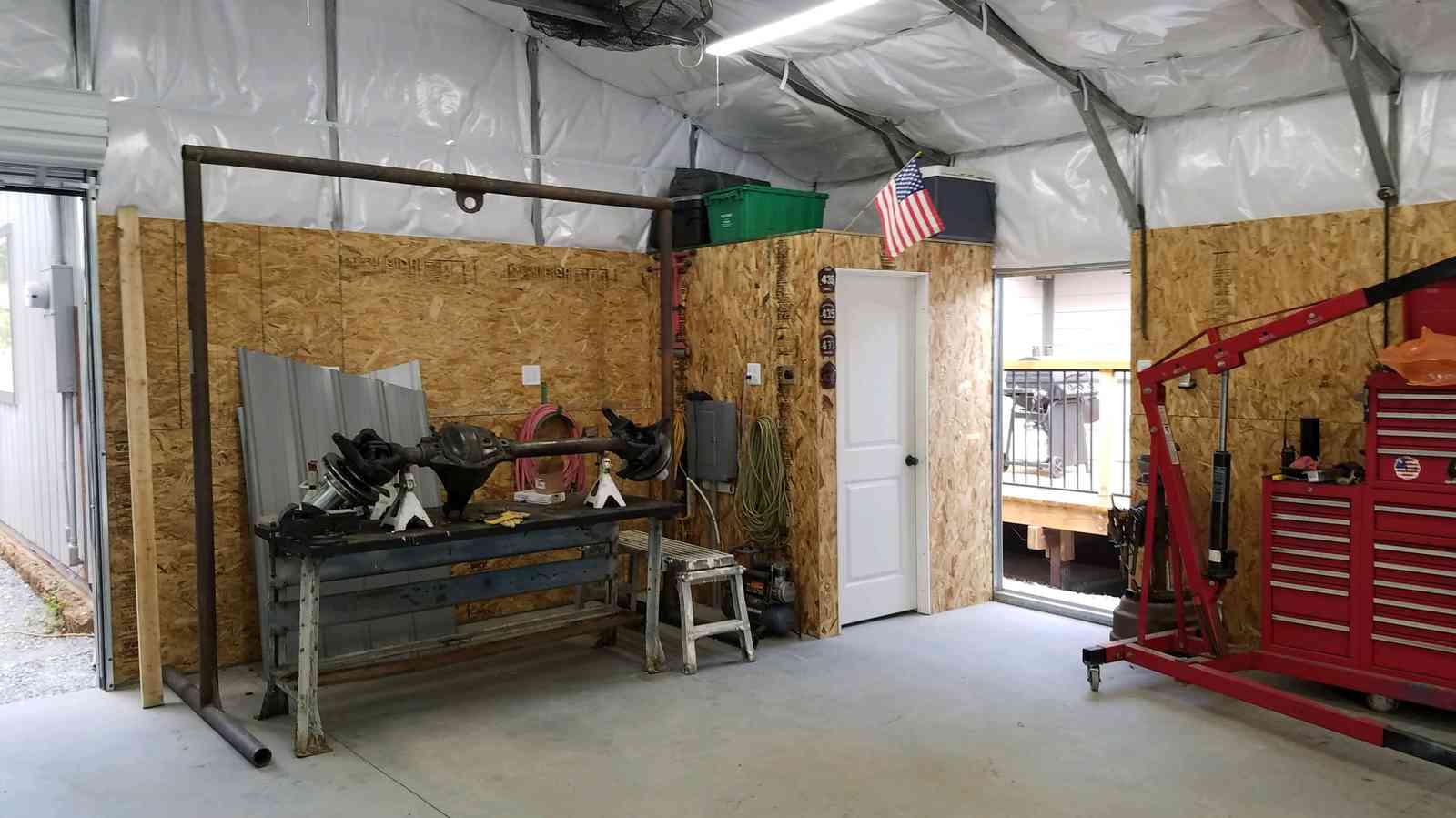 Metal building project by Steel and Stud — 28×31×9, Maryland featuring engineered roof and side panels — interior buildout view
