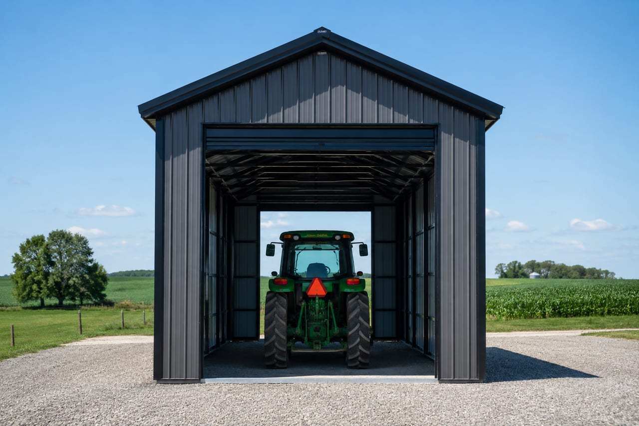 garden shed with lean-to + seasonal storage