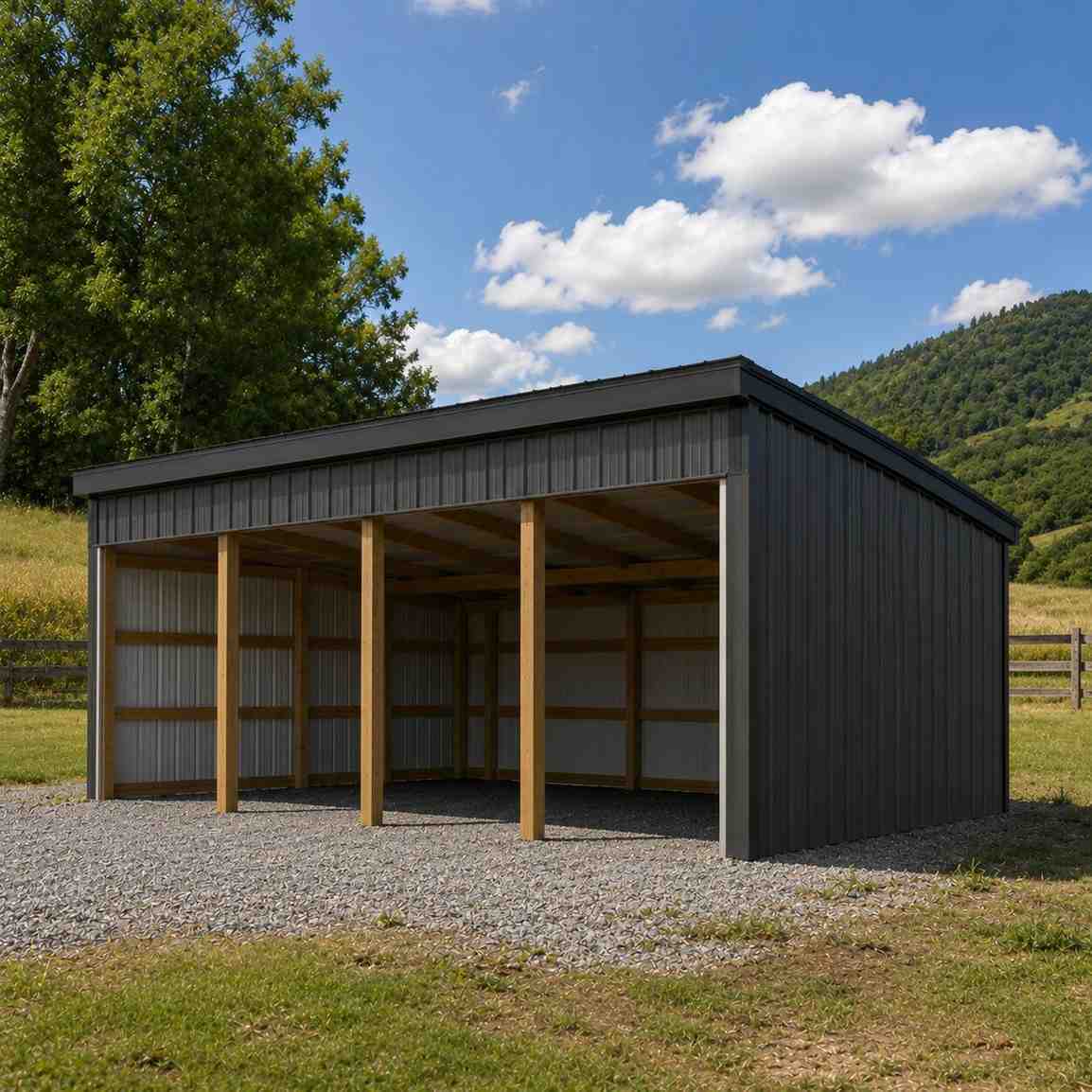 two-car detached garage with storage + seasonal storage