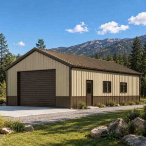 30x46 Triple-Wide Prefab Metal Garage with Clearance up to 20 Ft