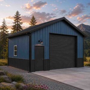 25×30 Two-Car Detached Garage Metal Building Kit