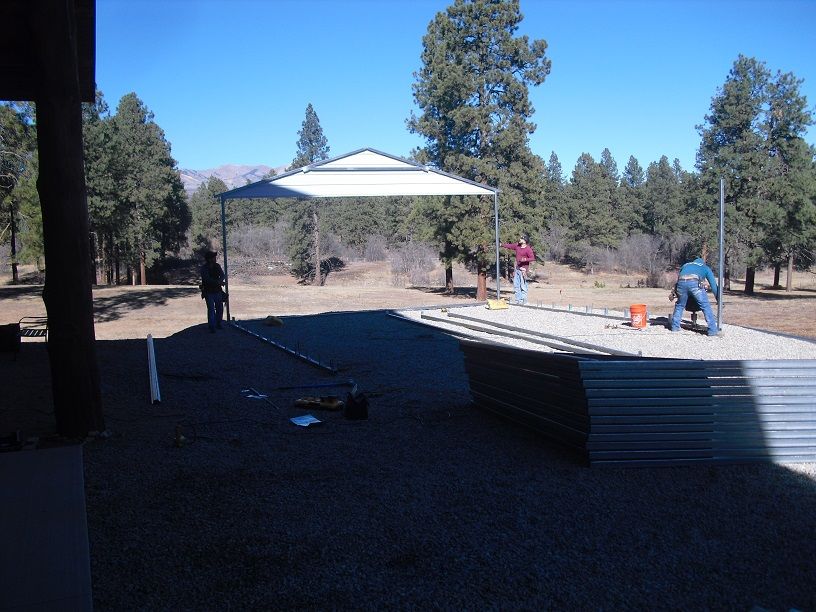 Steel and Stud customer photo — metal building, engineered roof and side panels — build sequence photo