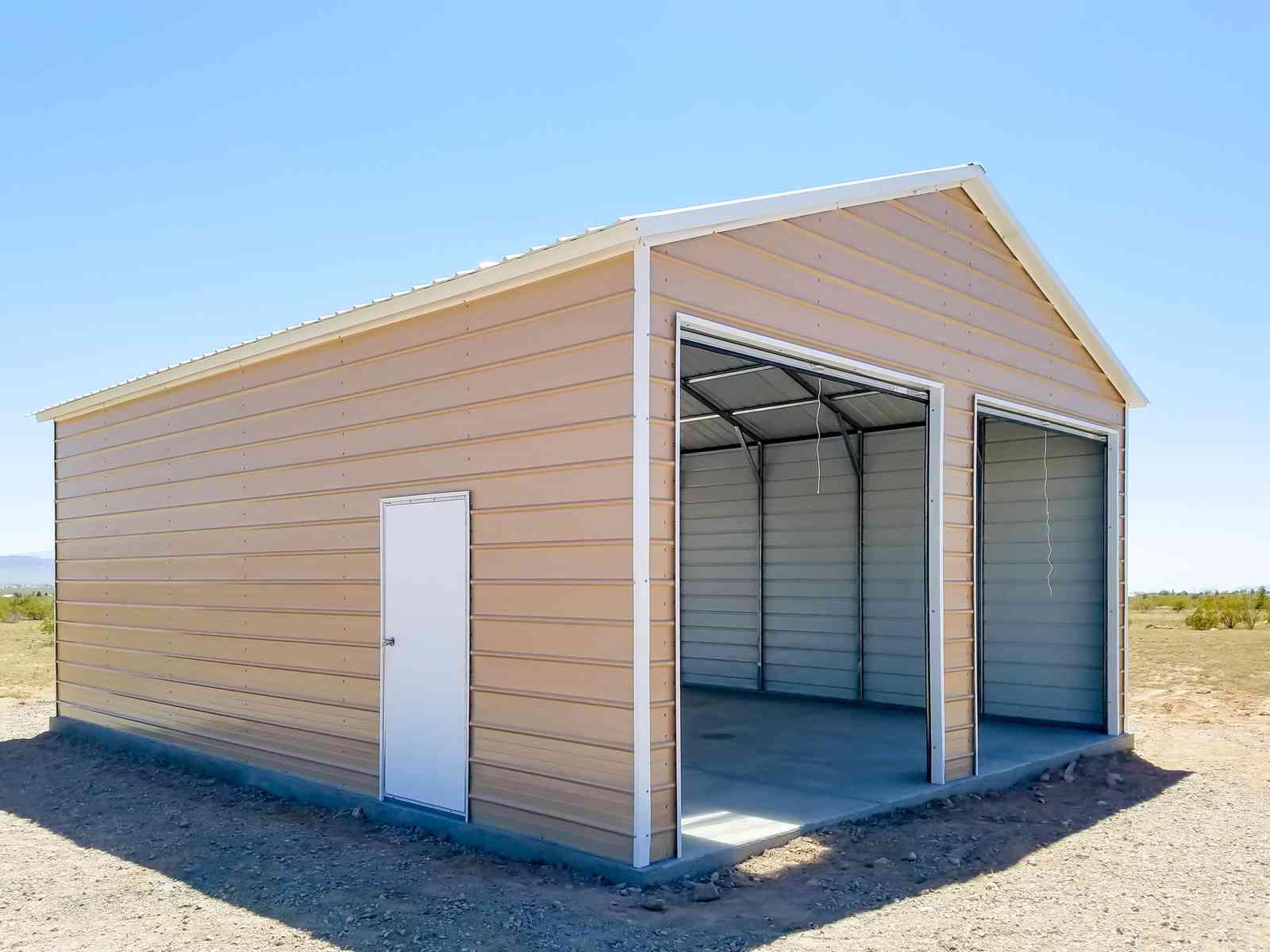 24x31x12 A-frame steel garage