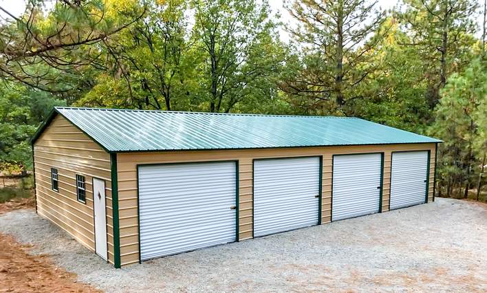 A-frame vertical steel garage