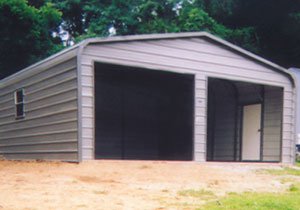 steel garage built and erected by Steel and Stud crews