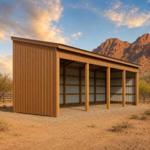 30×36 Livestock Shelter with Lean-To Metal Building Kit