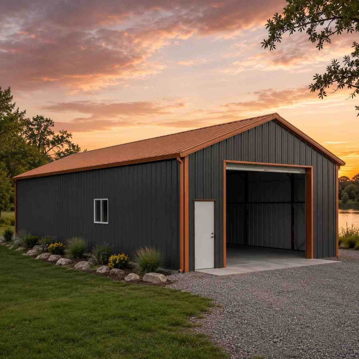 two compact cars tucked side-by-side + seasonal storage
