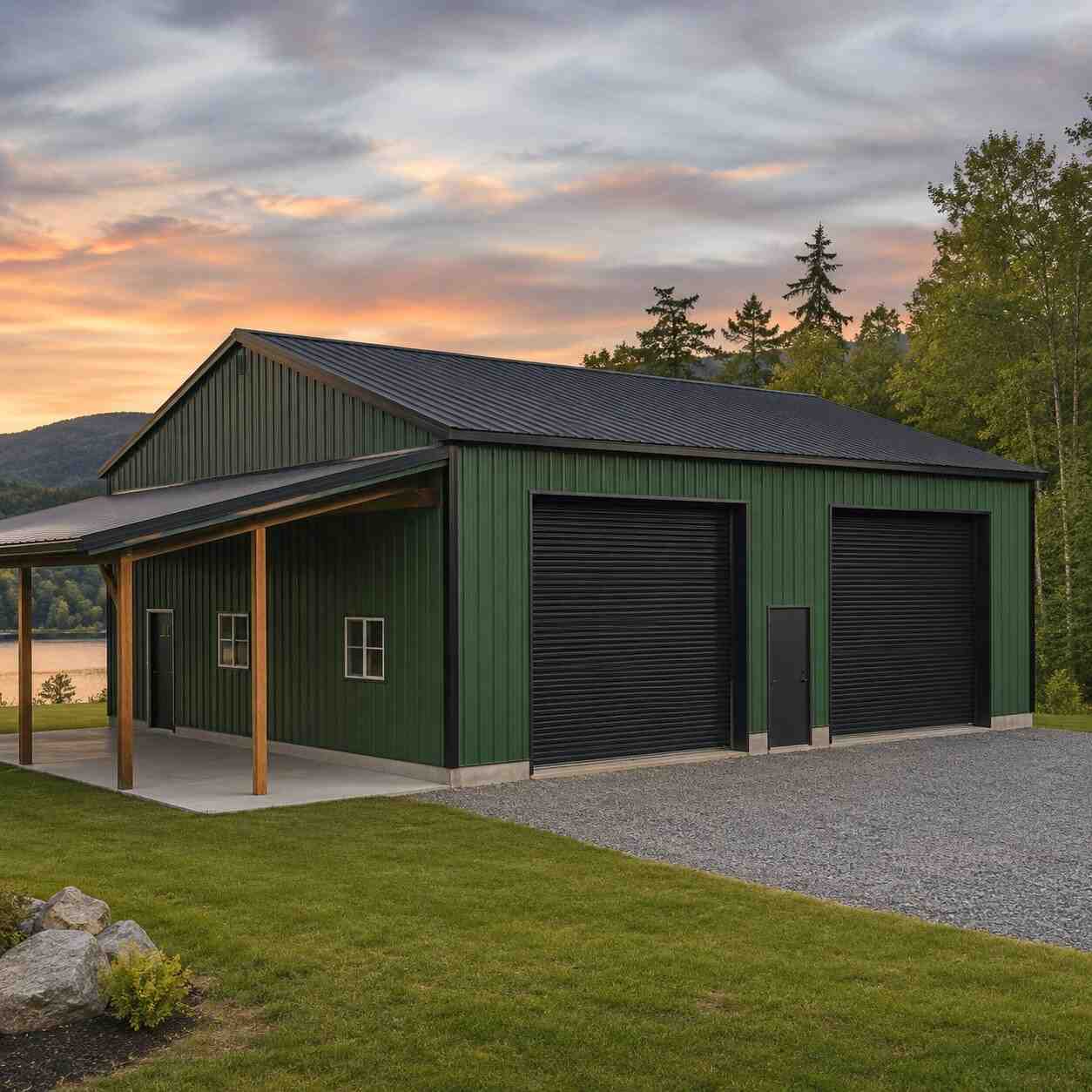 man cave with roll-up garage door + seasonal storage