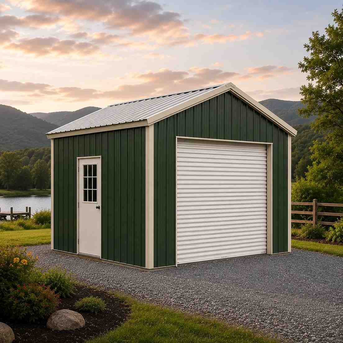 side-entry garage for tight lots + seasonal storage