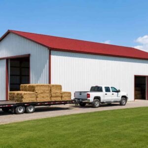 30×45 Hobby Farm Equipment Barn Metal Building Kit