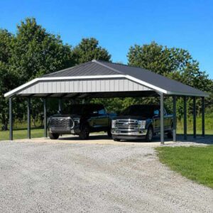 24x40 metal carport — steel carport for two vehicles or RV