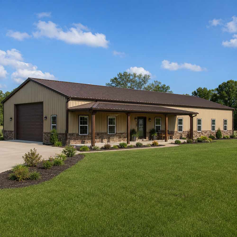 30x100 ft steel residential garage building