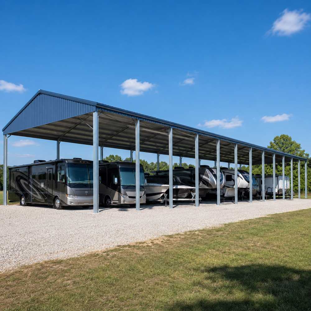 30x100 ft steel rv & boat cover building