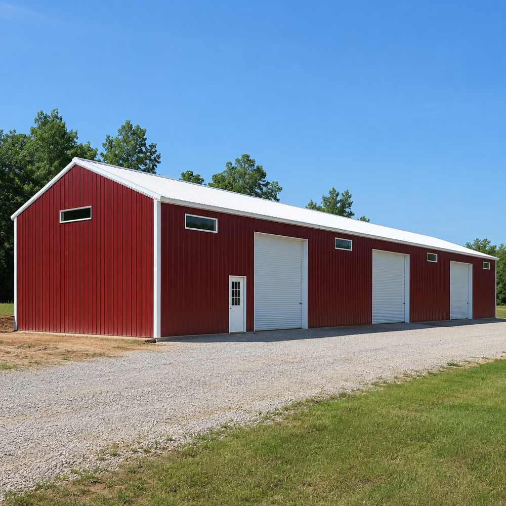 30x100 ft steel workshop building