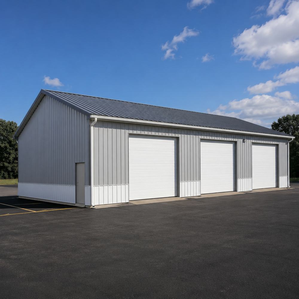 30x80 metal garage — multi-bay fleet steel garage