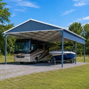 40x20 metal RV / boat cover, tall steel RV and boat shelter