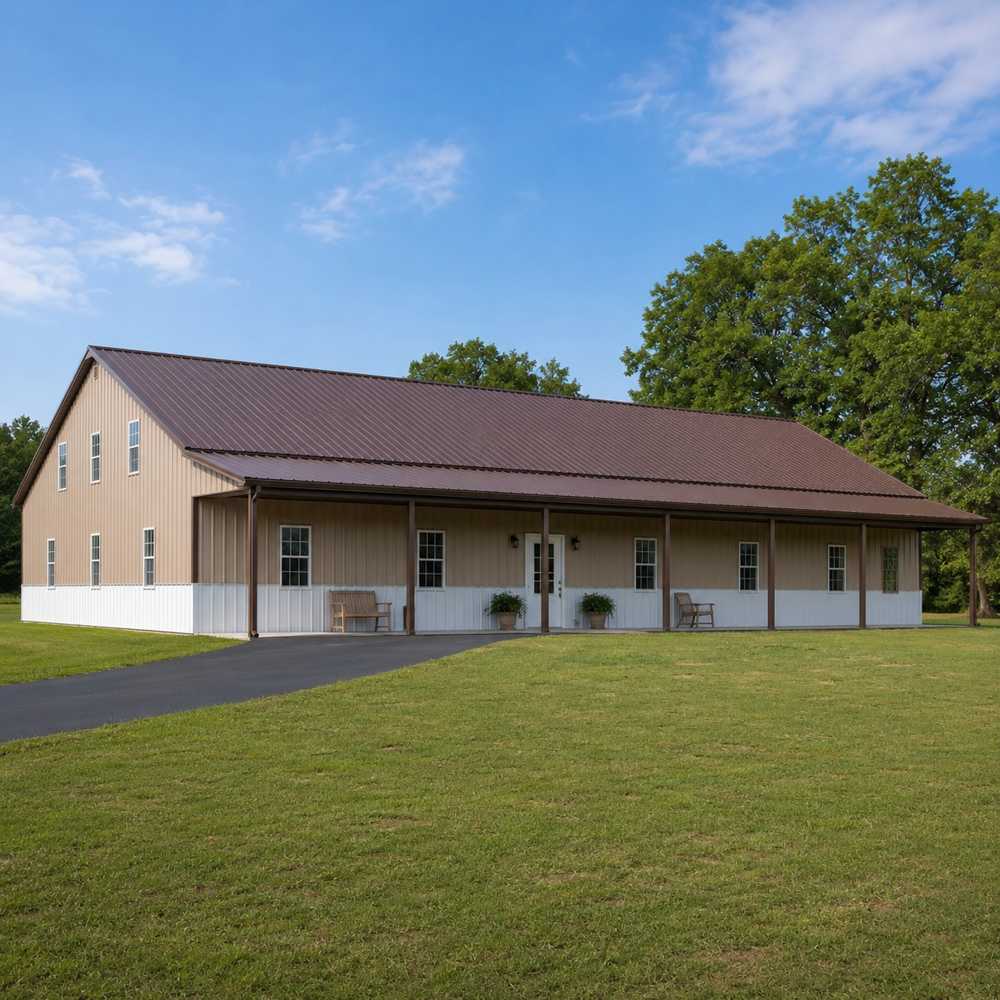 50x70 metal residential building — large steel barndominium estate