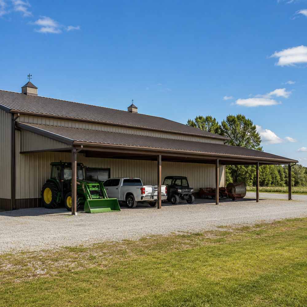 60x30 ft steel lean-to building