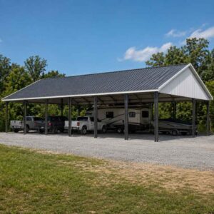 60x40 metal carport — large multi-vehicle steel carport / RV shelter