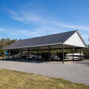 60x80 metal carport — very large multi-vehicle steel carport / RV shelter