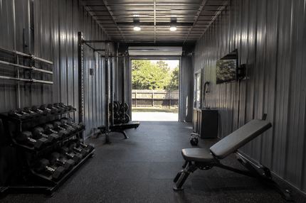 Woodshop and Home Gym Split hero view