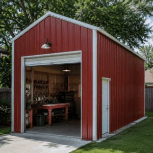 20×30 One-Car Garage with Workbench Metal Building Kit