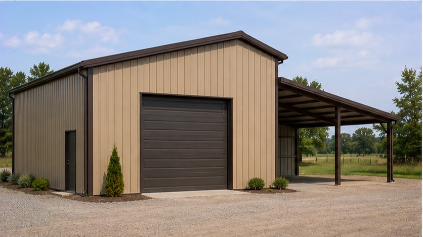 workshop with lean-to + seasonal storage