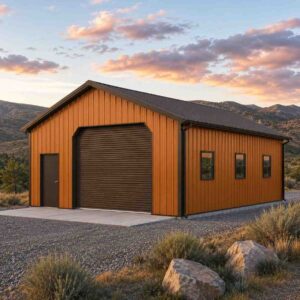 18×28 Single-Car Garage with Workbench Metal Building Kit
