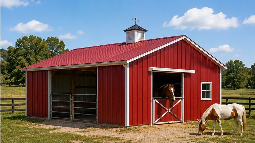Horse Run-In and Tack Room hero view