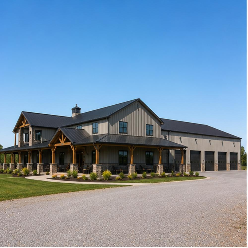 100x70 Prefab Metal Building with Adjustable Leg Heights up to 20 Ft