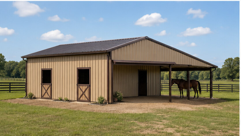 Small Horse Barn or Animal Shelter hero view